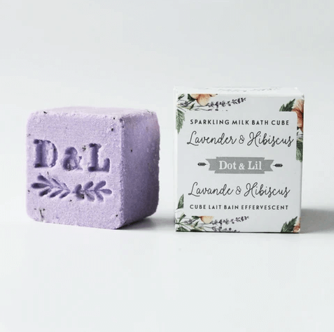 Dot & Lil - Cube lait bain effervescent lavande & hibiscus
