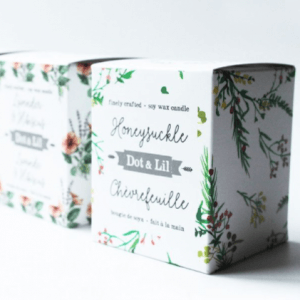 Bougie chèvrefeuille et lavande dot and lil - boutique Longueuil